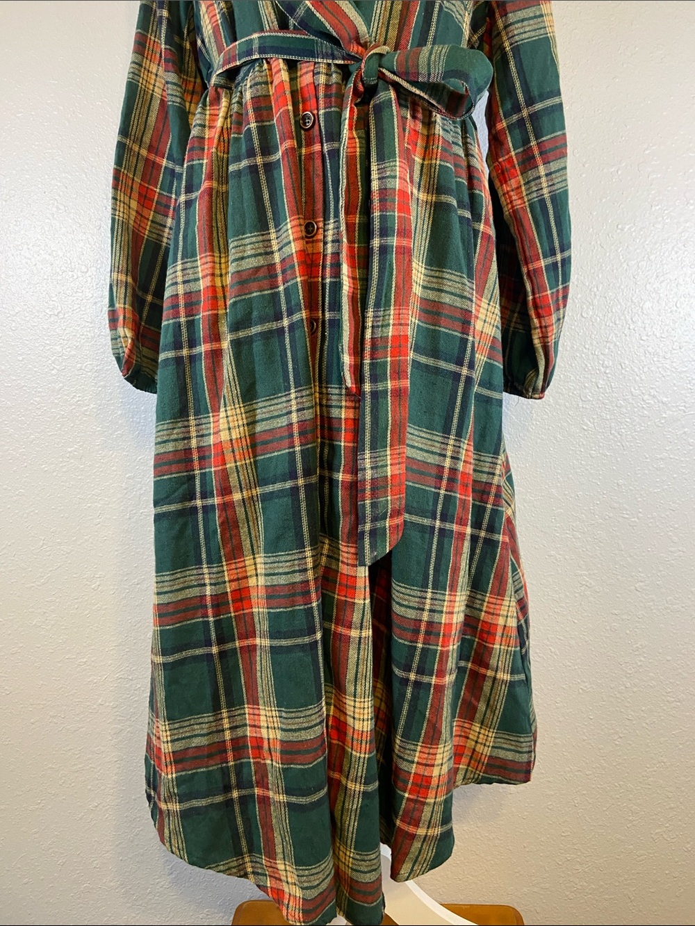 Bloomchic Dark Academia Librarian Autumn Cozy Plaid Dress Shirt Dress Size 12 - Picture 3 of 9